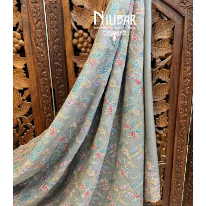 Grey Pashmina Embroidered Shawl