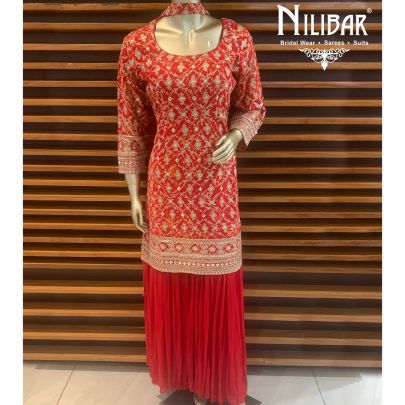 Tomato Red Sharara Suit