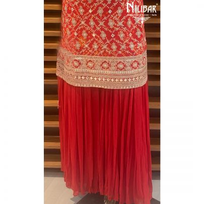 Tomato Red Sharara Suit