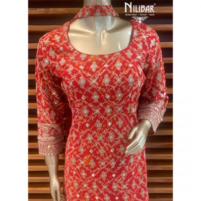 Tomato Red Sharara Suit