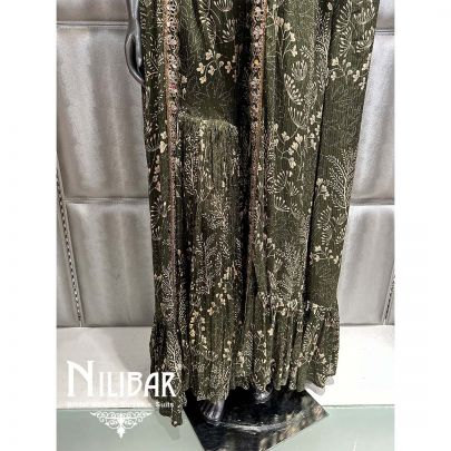Mehandi Green Georgette Indo Western Suit