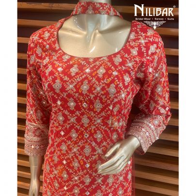 Tomato Red Sharara Suit
