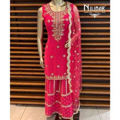 Magenta Sharara Suit