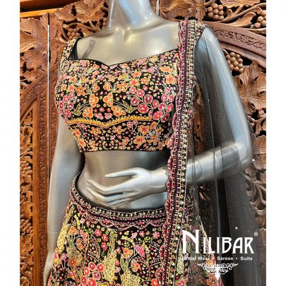 Black Crepe Casual Lehenga