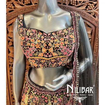 Black Crepe Casual Lehenga