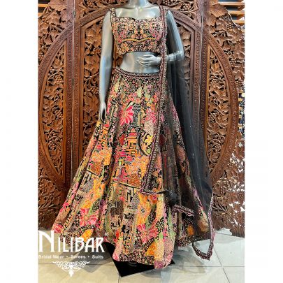 Black Crepe Casual Lehenga