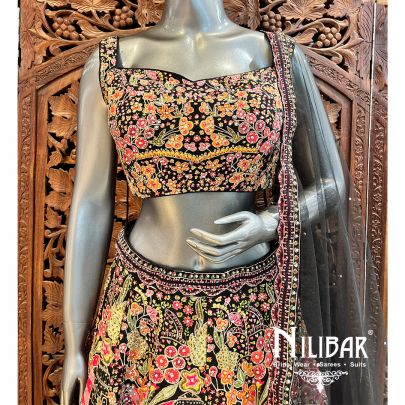 Black Crepe Casual Lehenga