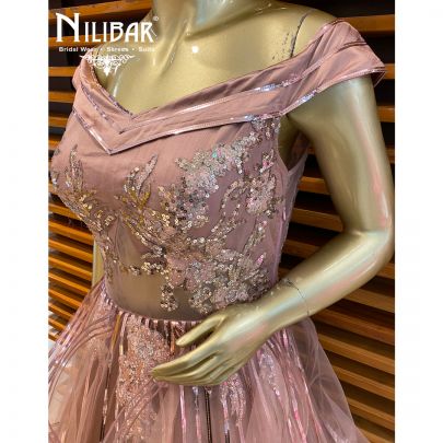 Rosewood Pink Net Gown