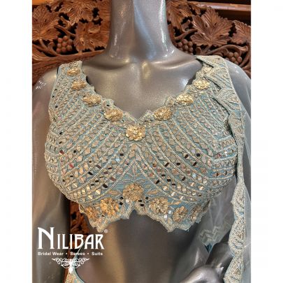 Pastel Blue Silk Casual Lehenga
