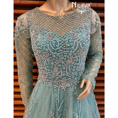 Tiffany Blue Net Gown