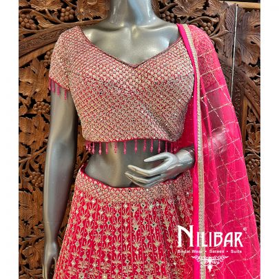 Hot Pink Georgette Casual Lehenga