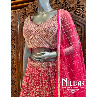 Hot Pink Georgette Casual Lehenga