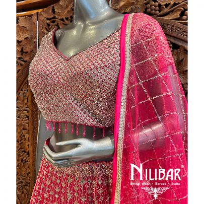 Hot Pink Georgette Casual Lehenga