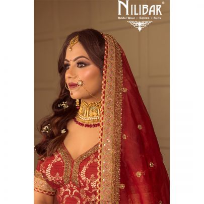 Red Silk Banarasi Embroidered Bridal Lehenga
