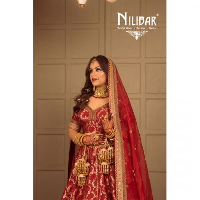 Red Silk Banarasi Embroidered Bridal Lehenga