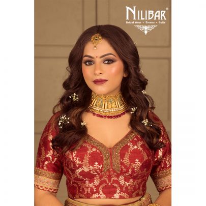 Red Silk Banarasi Embroidered Bridal Lehenga