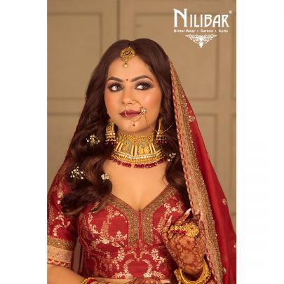 Red Silk Banarasi Embroidered Bridal Lehenga