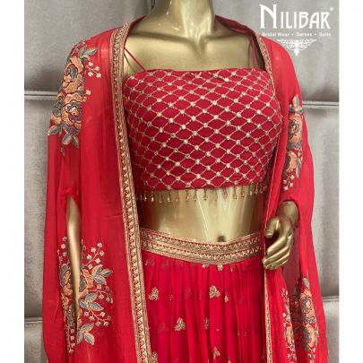 Magenta Georgette Jacket Style Suit