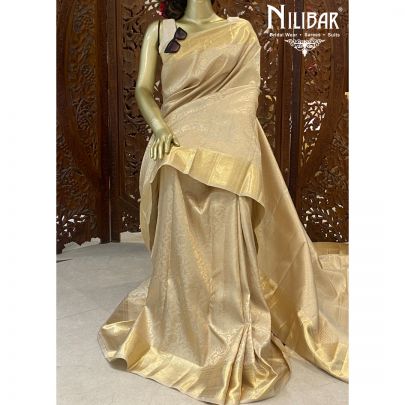 Cream Silk Kanjivararm Saree