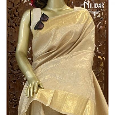Cream Silk Kanjivararm Saree