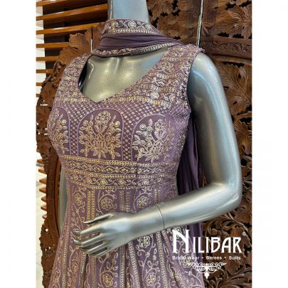 Purple Georgette Chiffon Anarkali