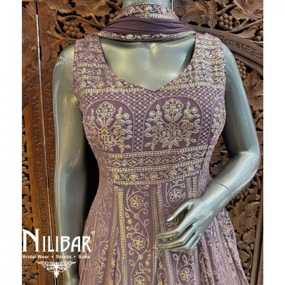 Purple Georgette Chiffon Anarkali