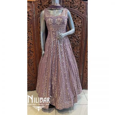 Purple Georgette Chiffon Anarkali