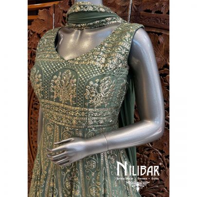 Green Georgette Chiffon Anarkali