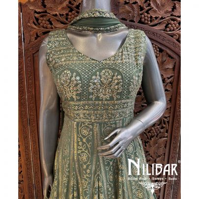 Green Georgette Chiffon Anarkali