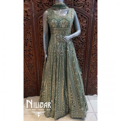 Green Georgette Chiffon Anarkali