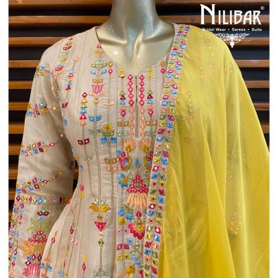 Fawn Silk Dhoti Suit