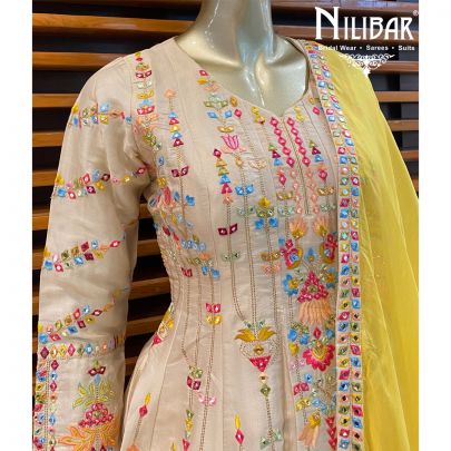 Fawn Silk Dhoti Suit