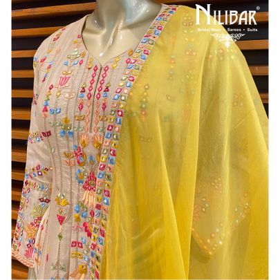 Fawn Silk Dhoti Suit