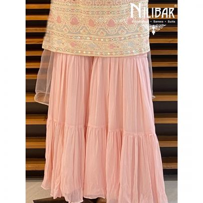 Powder Pink Georgette Sharara Suit
