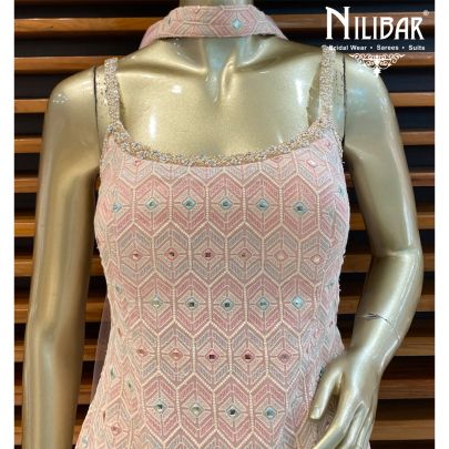 Powder Pink Georgette Sharara Suit