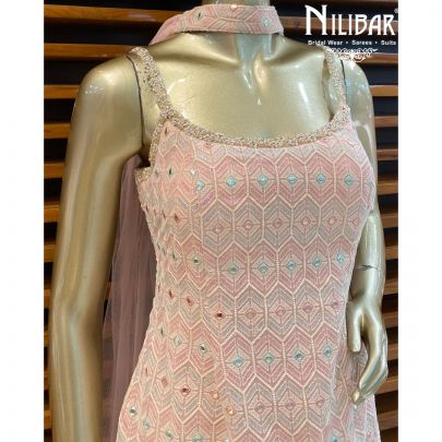 Powder Pink Georgette Sharara Suit