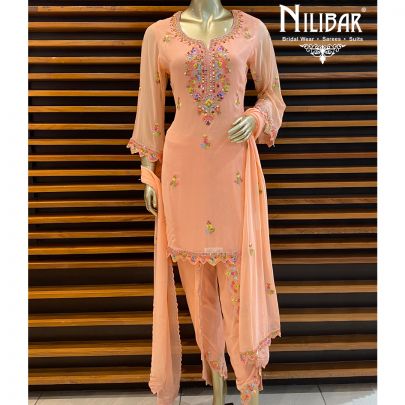 Peach Dhoti Suit