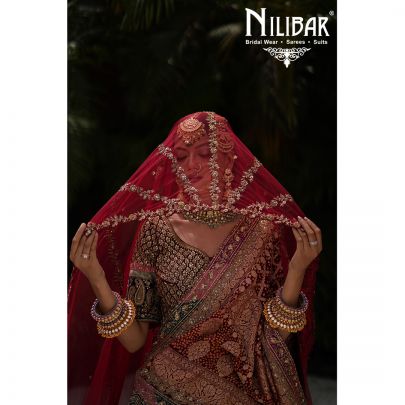 Multicolored Velvet Heavy Lehenga