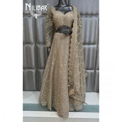 Gold Soft Net Lehenga