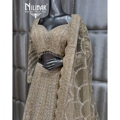 Gold Soft Net Lehenga