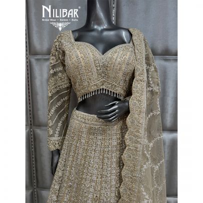 Gold Soft Net Lehenga