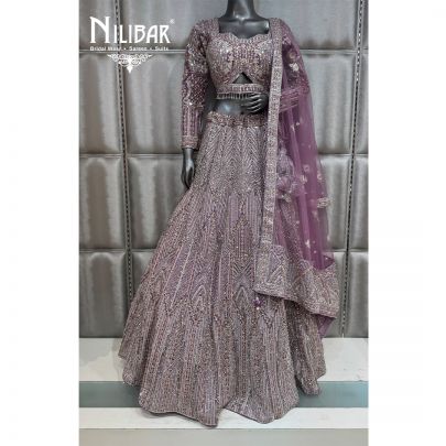 Purple Soft Net Lehenga