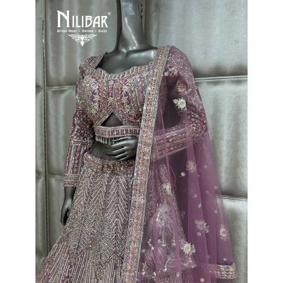 Purple Soft Net Lehenga