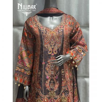Black Crepe Printed Garara Suit