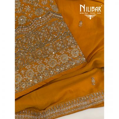 Mustard Crepe Unstitched Suit