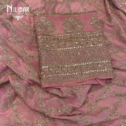 Pink Lamé Silk Unstitched Suit