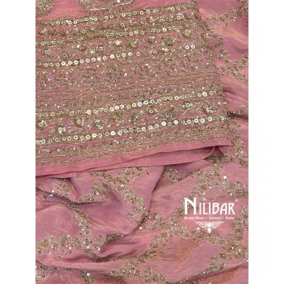 Pink Lamé Silk Unstitched Suit