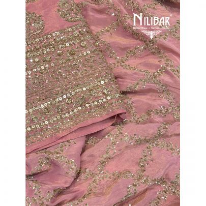 Pink Lamé Silk Unstitched Suit