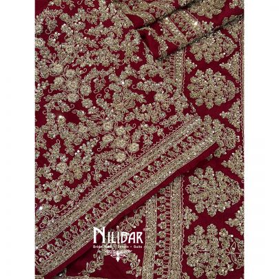 Maroon Red Silk Unstitched Suit