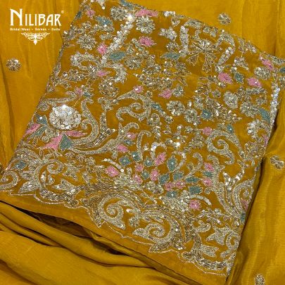 Mustard Crepe Unstitched Suit